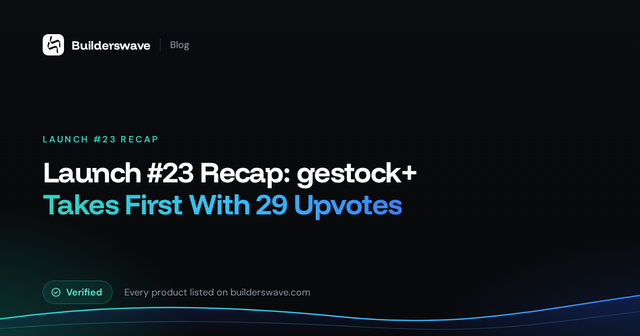 Launch #23 Recap: gestock+ Takes First With 29 Upvotes